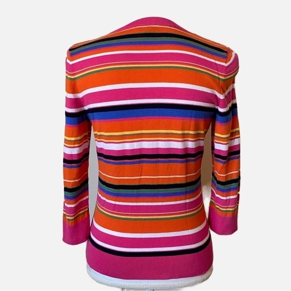 Talbots Rainbow Stripe Button Down Cardigan Sweater - Picture 7 of 8